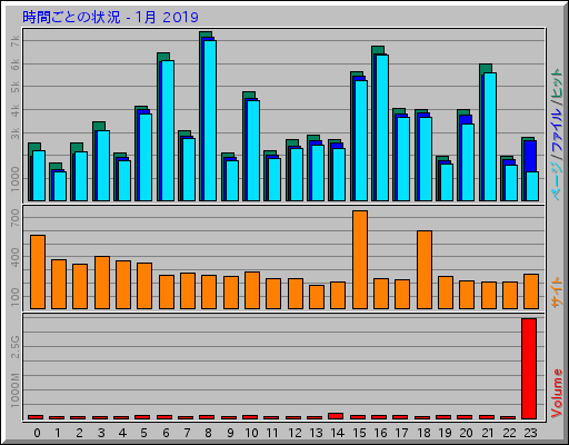 時間ごとの状況 - 1月 2019