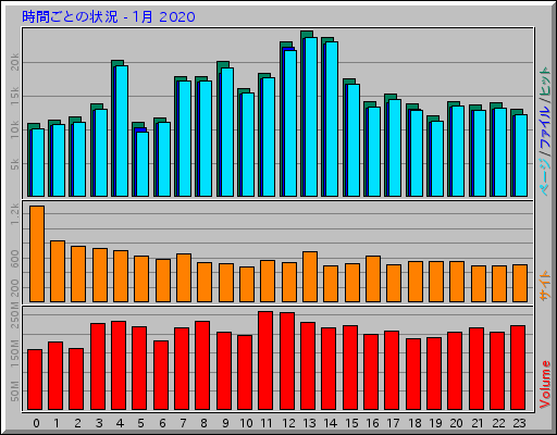 時間ごとの状況 - 1月 2020