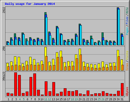 Daily usage for January 2014