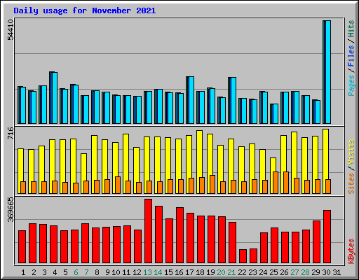 Daily usage for November 2021