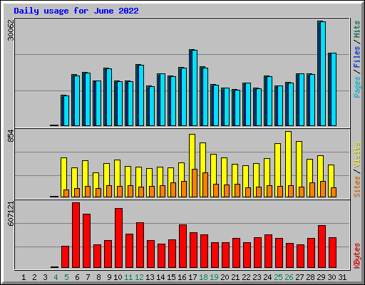 Daily usage for June 2022