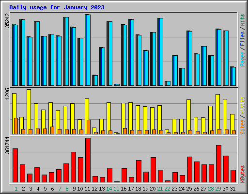 Daily usage for January 2023