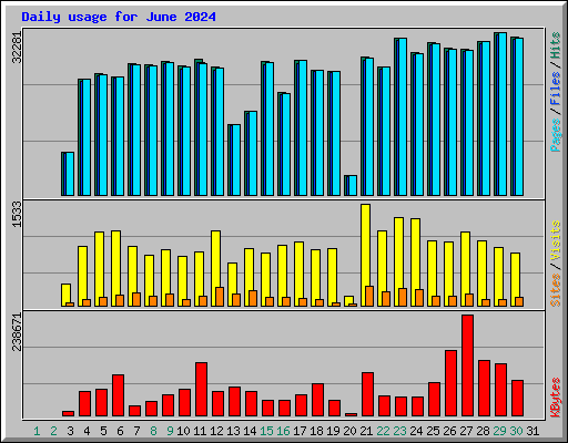 Daily usage for June 2024