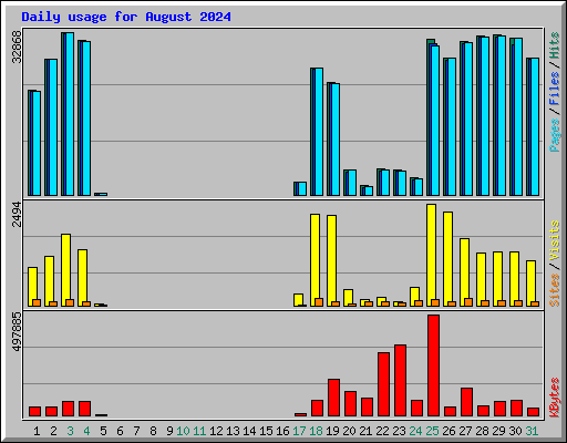 Daily usage for August 2024