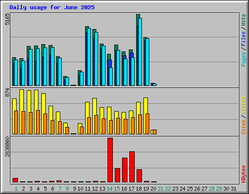 Daily usage for June 2025
