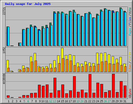 Daily usage for July 2025