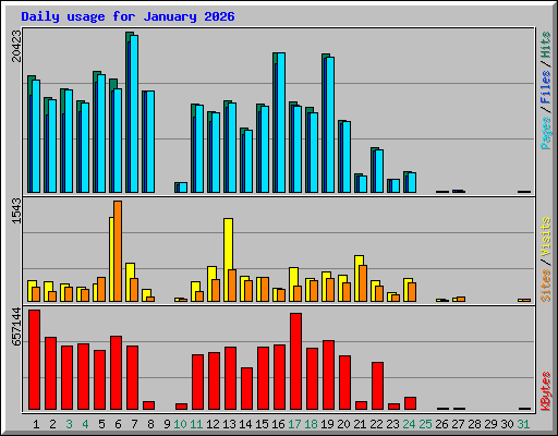 Daily usage for January 2026