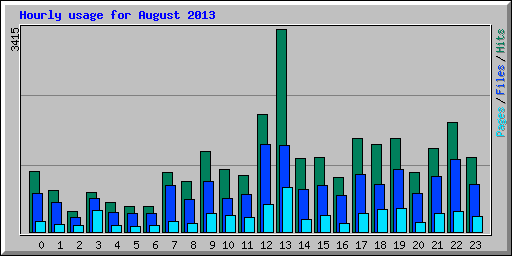 Hourly usage for August 2013