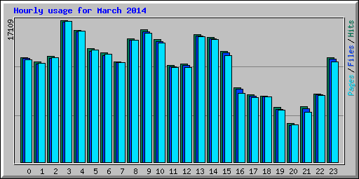 Hourly usage for March 2014