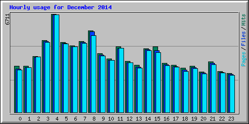 Hourly usage for December 2014