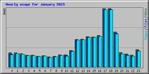 Hourly usage for January 2015