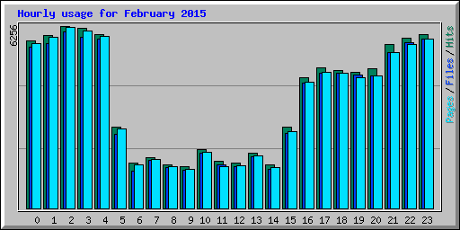 Hourly usage for February 2015