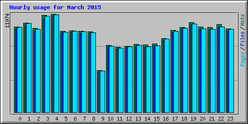 Hourly usage for March 2015