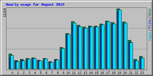 Hourly usage for August 2015