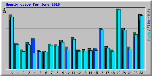 Hourly usage for June 2016