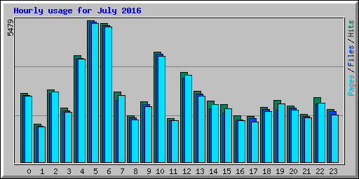 Hourly usage for July 2016