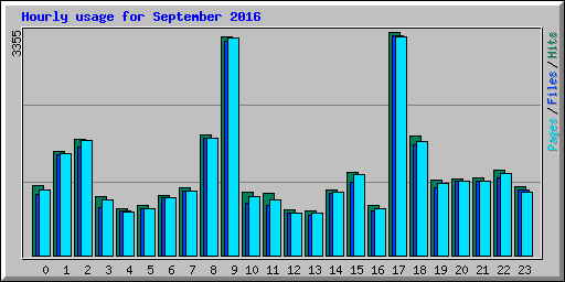 Hourly usage for September 2016