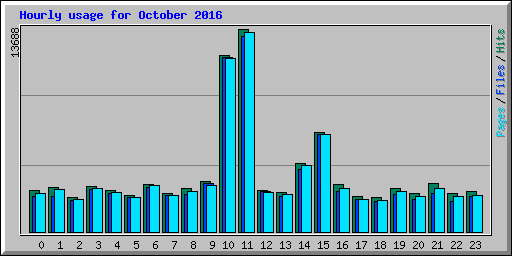 Hourly usage for October 2016