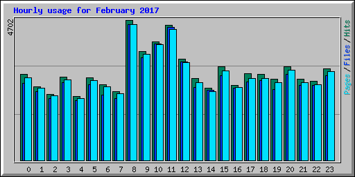 Hourly usage for February 2017