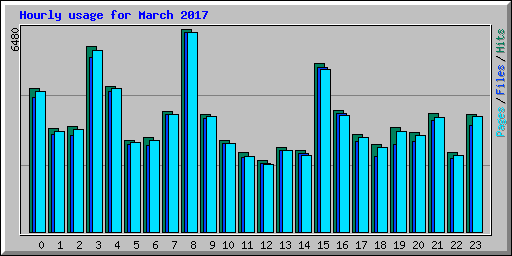 Hourly usage for March 2017