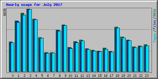 Hourly usage for July 2017