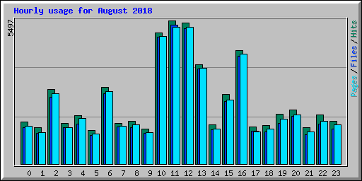 Hourly usage for August 2018