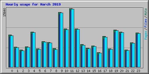 Hourly usage for March 2019