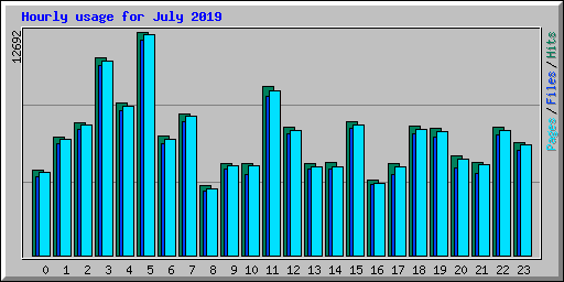 Hourly usage for July 2019