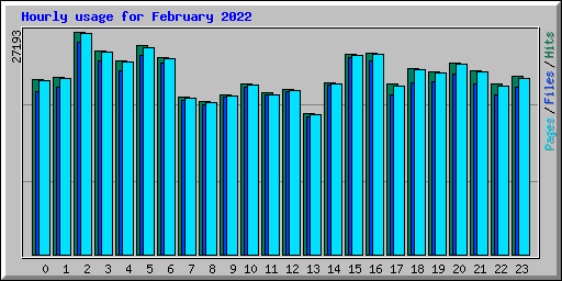 Hourly usage for February 2022