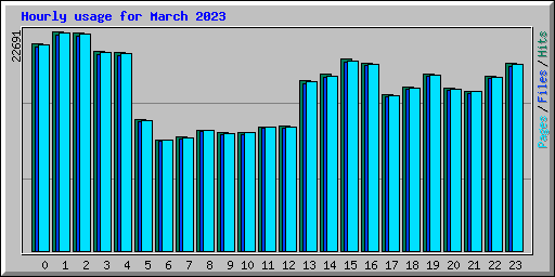 Hourly usage for March 2023